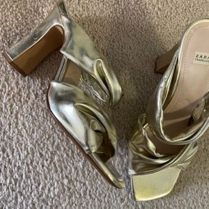 Zara gold sandals